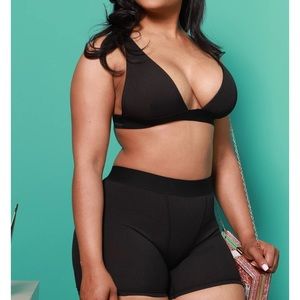 SwankAPosh Don't Look Ribbed Biker Set